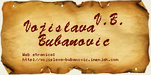 Vojislava Bubanović vizit kartica